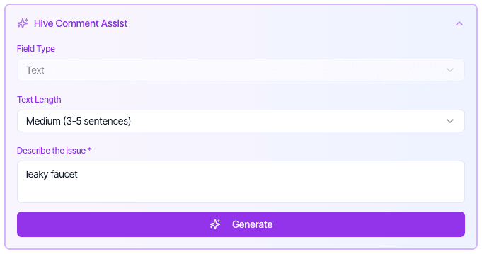 AI Comment Assist feature
